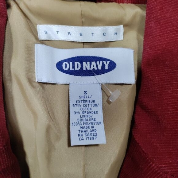 Vintage Old Navy Stretch Cordoury  Red One Button Blazer - Picture 6 of 11